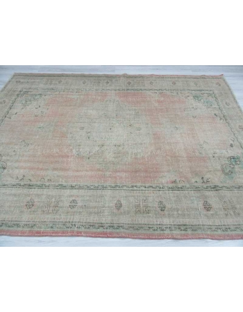 Handknotted washed out Turkish oushak rug