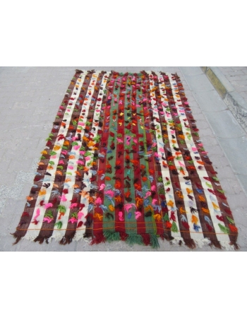 Decorative colorful vintage filikli rug