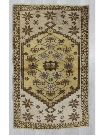 Vintage small Turkish Oushak rug