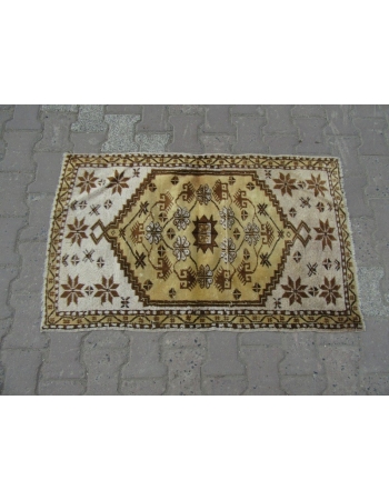 Vintage small Turkish Oushak rug