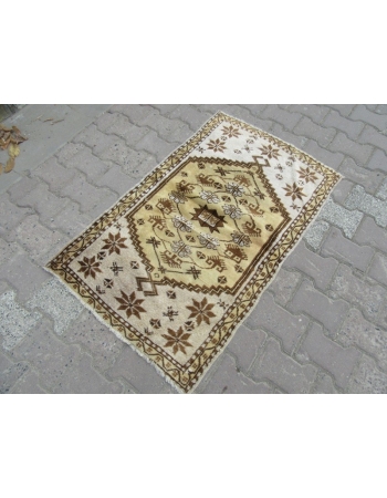 Vintage small Turkish Oushak rug