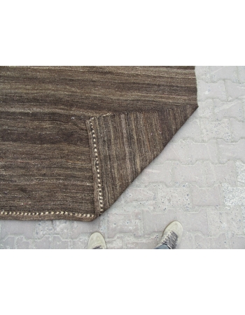 Vintage brown goat hair kilim rug