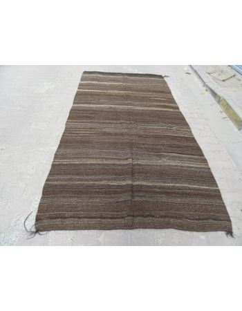 Vintage brown unique Turkish kilim rug