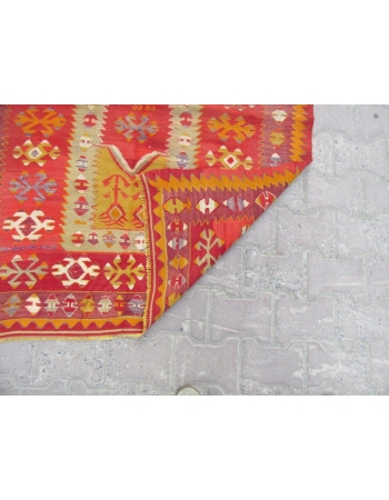 Vintage Turkish prayer kilim rug