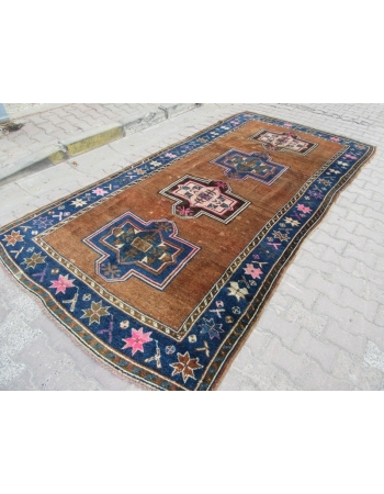 Vintage unique Turkish Kars rug
