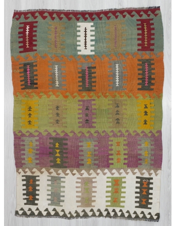 Vintage Colorful small kilim rug