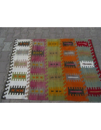 Vintage Colorful small kilim rug