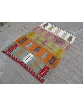 Vintage Colorful small kilim rug