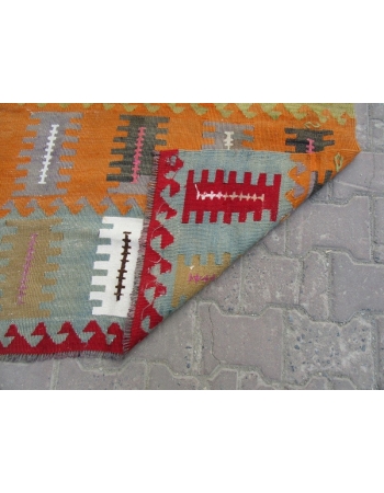 Vintage Colorful small kilim rug