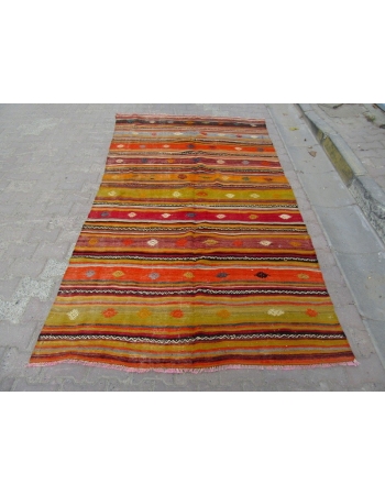 Striped vintage kilim rug