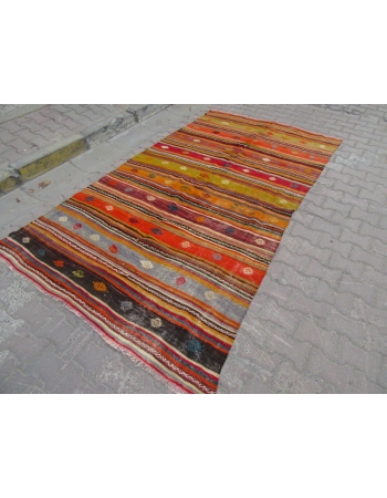 Striped vintage kilim rug