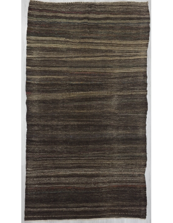 Vintage gray and brown kilim rug