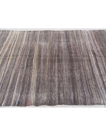 Vintage gray and brown kilim rug