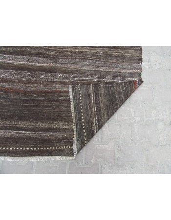 Vintage gray and brown kilim rug