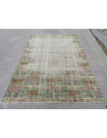 Vintage Green Oushak Rug