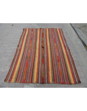 Vintage Wool Turkish Marash Kilim Rug