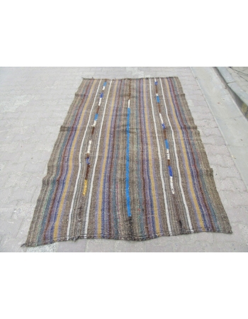 Vintage Wool Turkish Marash Kilim Rug