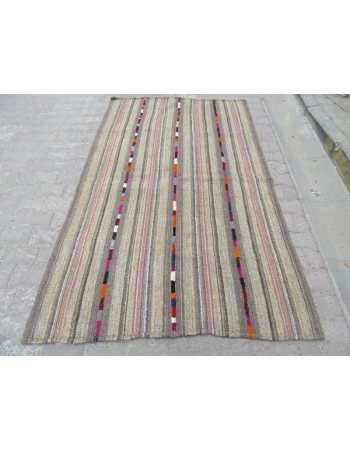 Vintage Wool Turkish Marash Kilim Rug