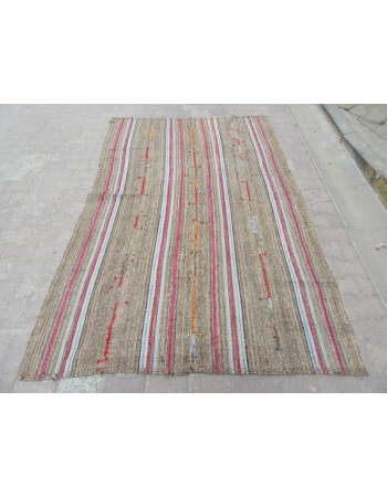 Vintage Wool Turkish Marash Kilim Rug