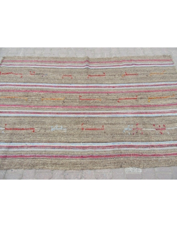 Vintage Wool Turkish Marash Kilim Rug