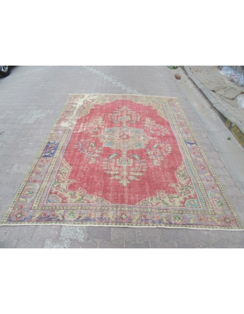 Vintage Distressed, Traditional Oushak Rug