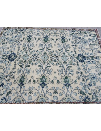 Vintage Art Deco, Floral Oushak Rug