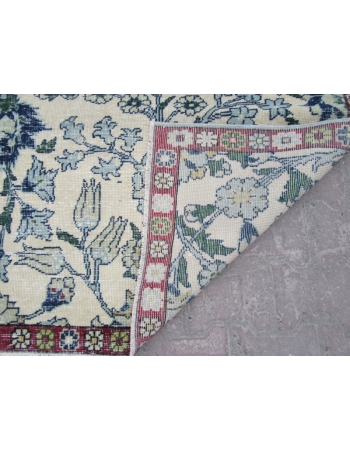 Vintage Art Deco, Floral Oushak Rug