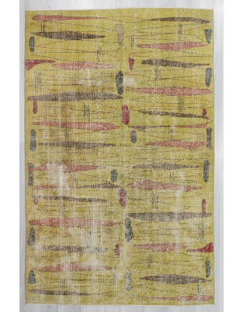 Vintage Yellow Oushak Rug