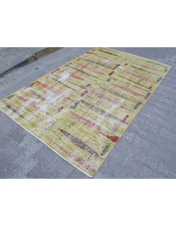 Vintage Yellow Oushak Rug