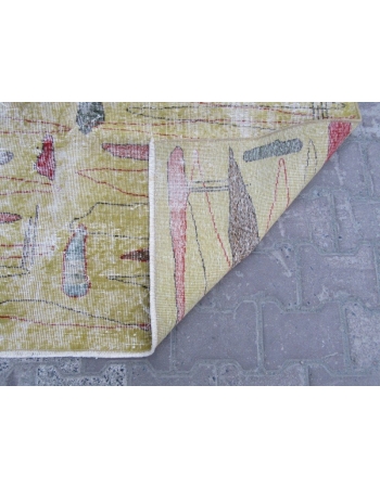 Vintage Yellow Oushak Rug