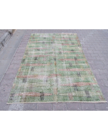 Vintage Green Oushak Rug