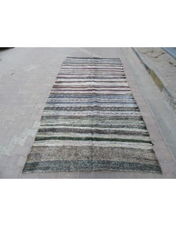 Vintage Vintage Modern, Striped Turkish Adana Kilim Rug