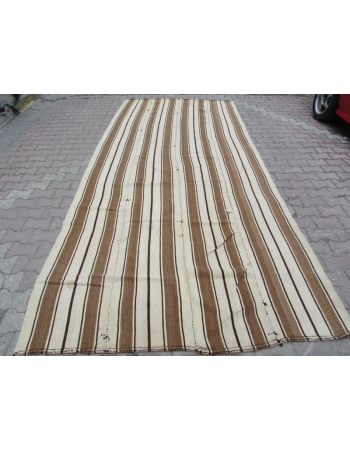 Vintage Wool Turkish Adana Kilim Rug