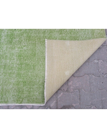 Vintage Plain Green Oushak Rug