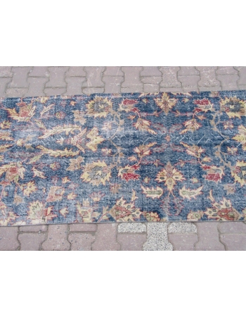 Vintage Floral, Traditional Blue Oushak Rug