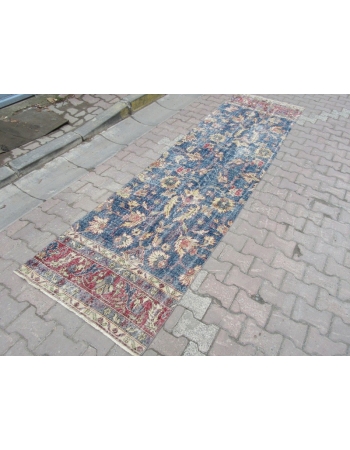 Vintage Floral, Traditional Blue Oushak Rug