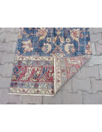 Vintage Floral, Traditional Blue Oushak Rug