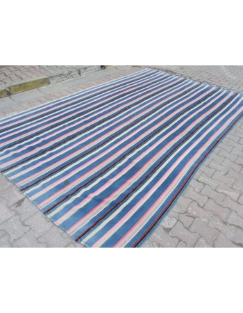 Vintage Wool Turkish Adana Kilim Rug