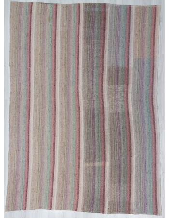 Vintage Striped, Vintage Modern Turkish Adana Kilim Rug