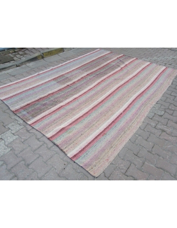 Vintage Striped, Vintage Modern Turkish Adana Kilim Rug