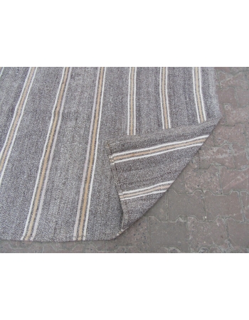 Vintage Gray Turkish Adana Kilim Rug