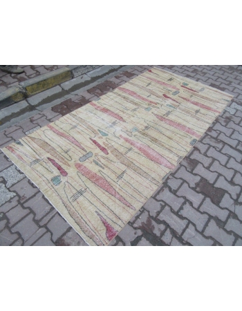 Vintage Yellow Oushak Rug