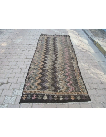 Vintage Turkish Denizli Kilim Rug