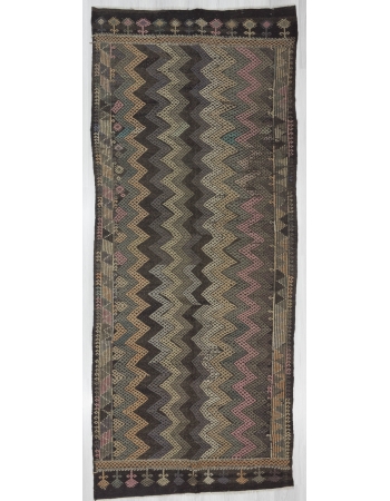 Vintage Turkish Denizli Kilim Rug