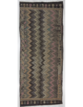 Vintage Turkish Denizli Kilim Rug