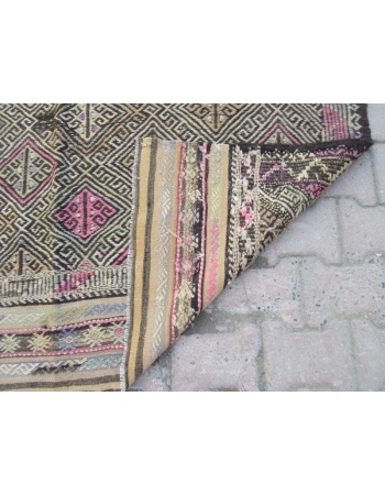 Vintage Turkish Denizli Kilim Rug