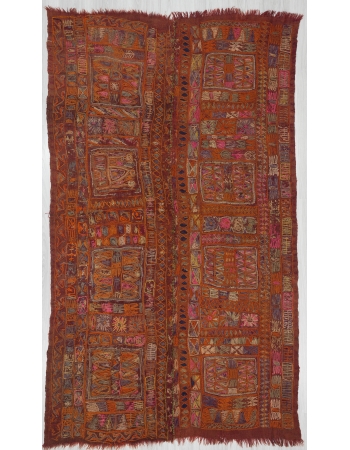 Vintage Orange Wool Iraq Kilim Rug