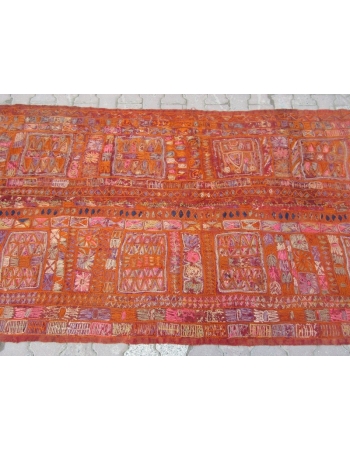 Vintage Orange Wool Iraq Kilim Rug