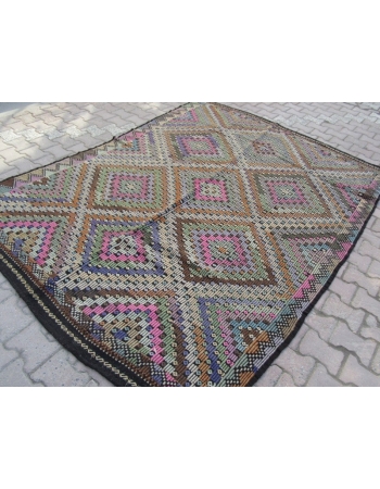 Vintage Turkish Denizli Kilim Rug