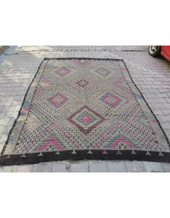 Vintage Turkish Denizli Kilim Rug